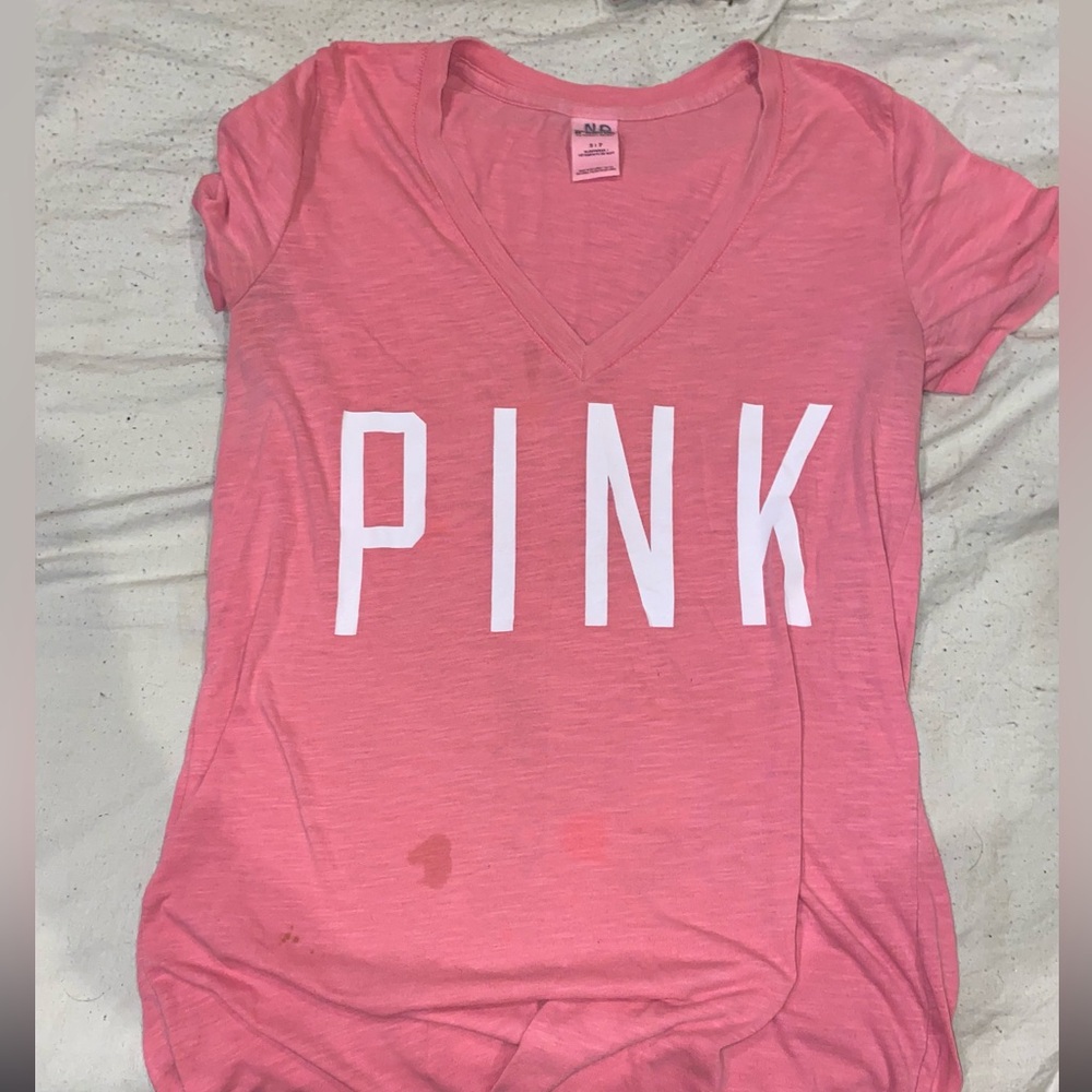 Pink PINK v-neck t-shirt